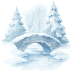 Frosty Winter Watercolor Clipart Bundle