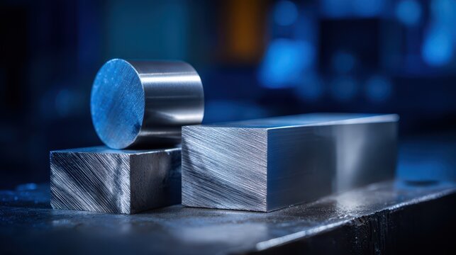 Close-up of titanium alloy surfaces highlighting lightweight strength and durability