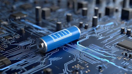 The battery on the circuit board