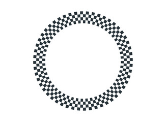 black and white border for racing motorsport. checkered circle. round frame.