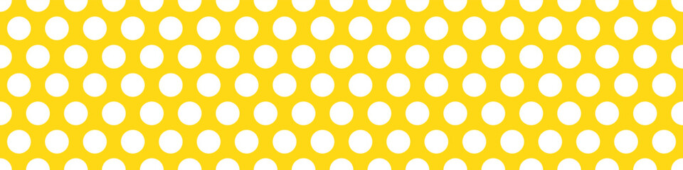 Small polka dot seamless pattern background. bold oversized dots vector texture. yellow and white dots tape