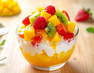 shaved ice with chopped berries