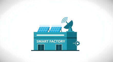 Modern smart factory harnessing renewable energy and advanced connectivity for efficient production