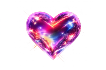 Galaxy Heart shape, Space Nebula in transparent background, love theme