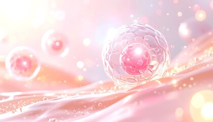 Abstract representation of cellular biology and scientific research.