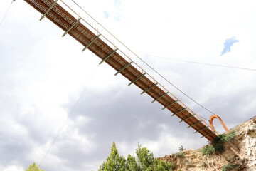 The bridge is thirty kilometers above the point where it connects the valleys.