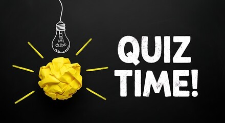 Quiz time concept with light bulb representing learning challenge and knowledge test

