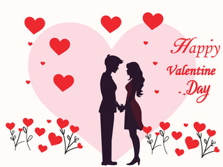 Loving couple embrace in a magical starry atmosphere with glowing particles, vector illustration