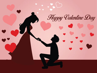 Valentine&rsquo;s day romantic couple surrounded by shining particles and star lights, vector design