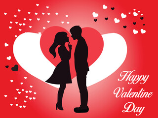 Valentine&rsquo;s day romantic couple surrounded by shining particles and star lights, vector design