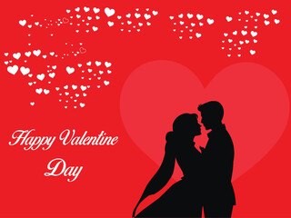 Valentine&rsquo;s day romantic couple surrounded by shining particles and star lights, vector design