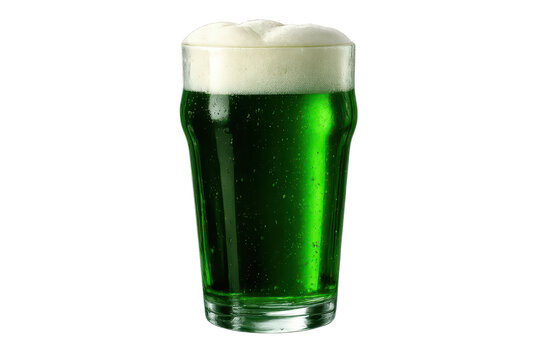Green St. Patrick's Beer Glass with Transparent Background Image. Cheers!