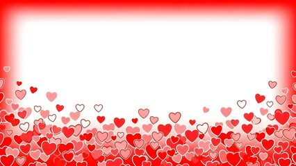 Red and White Heart Border on Gradient Background for Romantic Designs