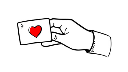 Hand holding heart card