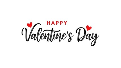 Elegant Valentine's Day Greeting with Red Hearts on White Background
