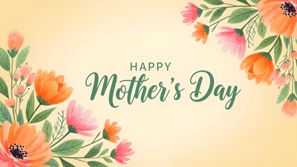 Floral Mother's Day Greeting Card with Elegant Typography