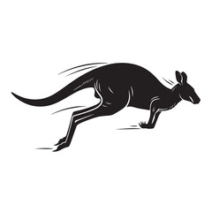 Fototapeta premium Running Kangaroo Silhouette in Motion