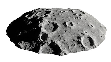 Detailed asteroid surface with craters PNG isolated on transparent background, celestial body for space exploration and science projects © Maria