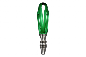Elegant green paintbrush artfully isolated on a transparent background