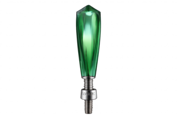 Green crystal decorative object on transparent background image render