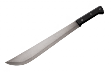 Sharp machete on transparent background for all your design needs.