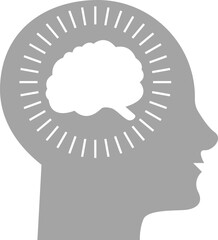 colorful human head with brain silhouette vector eps