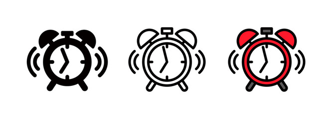 Alarm clock/timer icon, clock logo