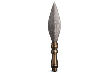 Ornate Spear with Detailed Engravings on a transparent background