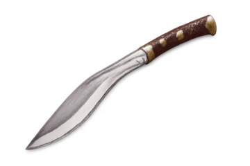 Kukri Knife isolated with transparent background, sharp, detailed view