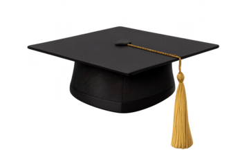 Graduation Cap With Tassel On Transparent Background. Celebration design.