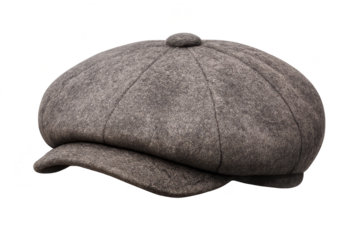 Gray Newsboy Cap image with transparent background for your designs.