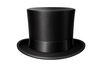 Elegant Black Top Hat isolated on transparent background for projects