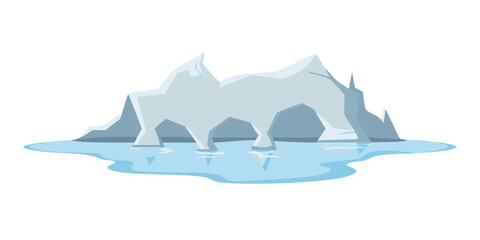 Iceberg in water illustration