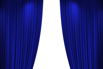 blue curtains stage, photo, png isolated on transparent background	