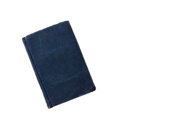 Closed old blue book isolated on a transparent background