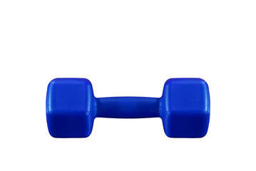 dumbbell Single blue  isolated on transparent background, png	