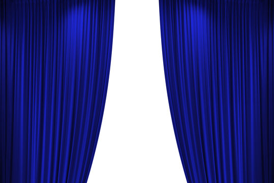 blue curtains stage, photo, png isolated on transparent background	