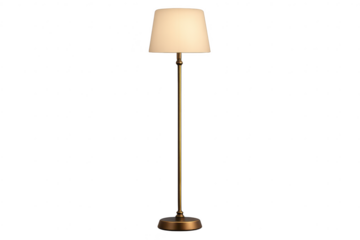 Elegant Floor Lamp on transparent background with soft, warm light.