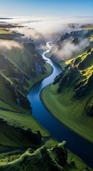 aerial view of the river