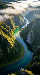 aerial view of river