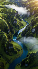 water flowing into the forest