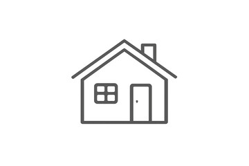 House icon, outline drawing with a transparent background illustration