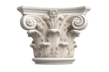 Naklejka premium Ornate Capital Stone Carving isolated with transparent background image