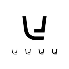 Letter V, digital alphabet cyber font, including set of four different letters, vector illustration 10EPS