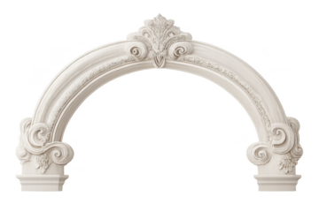 Ornate Archway Plaster Detail on transparent background Decoration Art