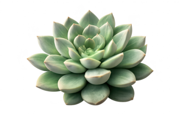 Succulent plant close-up with transparent background, leaves in detail.
