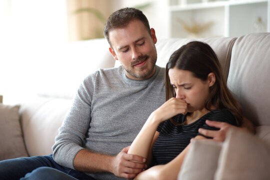 Toxic and false friend being happy with woman pain