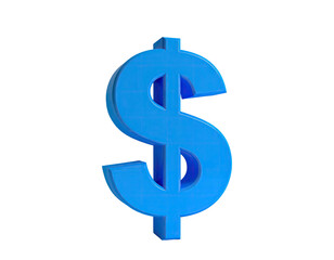 Obraz premium A 3D rendered, light blue dollar sign floating against a solid black backdrop