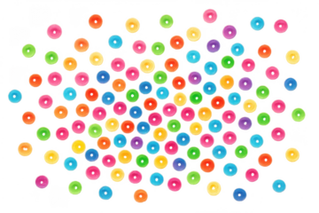 Colorful dots and sprinkles on transparent background