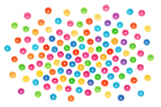 Colorful dots and sprinkles on transparent background - Powered by Adobe